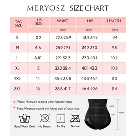 MERYOSZ Butt Lifting Panties High Waisted Tummy Control Shapewear for Women Waist Trainer Mesh Body Shaper Underwear (Black,X-Large)