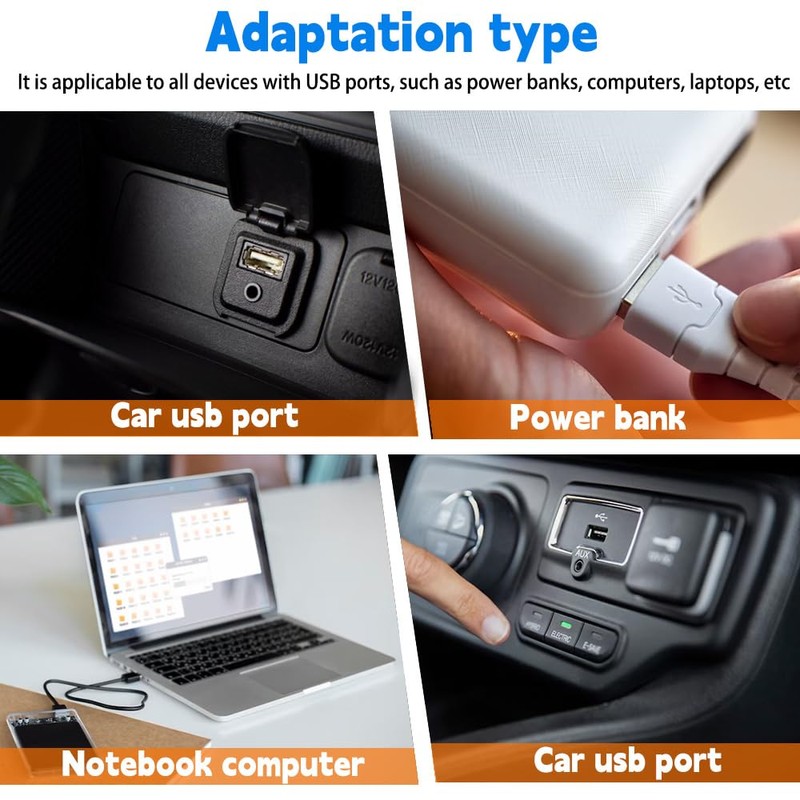 QKWL 4PCS Car Interior Mood Lighting, Ambient Lighting Car, USB