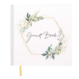 Wedding Guest Book with Questions to Fill In, 21 x 21 cm, 144 Pages, Vintage Style, with Golden Title, High-Quality Wedding Guest Book for Unforgettable Memories