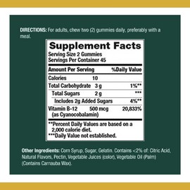 Nature's Bounty Nature’s Vitamin 500mcg Gummies Fruit Flavored Gummy Vitamin