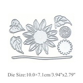 Plant Coneflower Metal Die Cuts, Flowers Leaves Daisy Sunflower Frame Cutting Dies Cut Stencils for DIY Photo Decorative Embossing Paper Dies for Scrapbooking Card Making