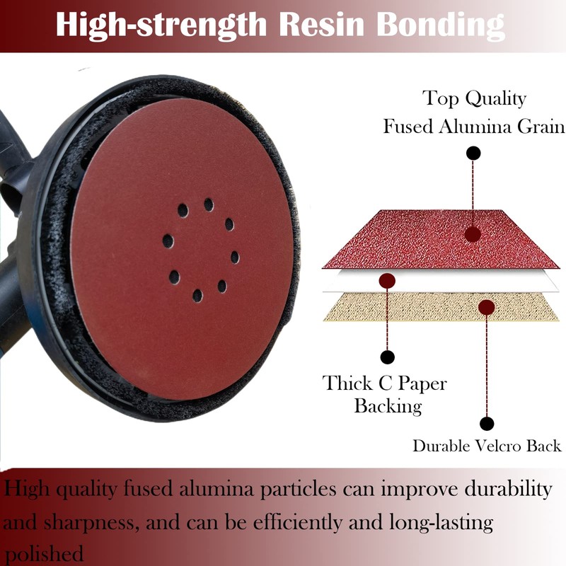 50 PCS 9 Inch 8 Hole 60 Grit Drywall Sanding