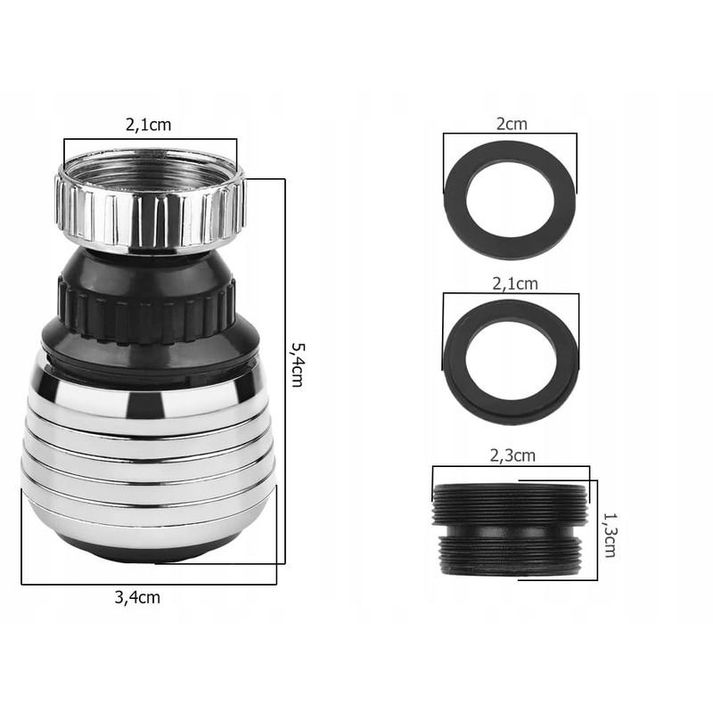 Faucet Aerator, Universal and Adjustable, Kitchen Tap Extension with 2