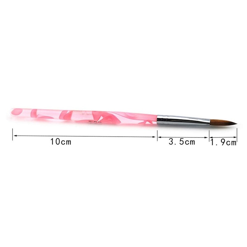 Kolinsky Sable Brush Acrylic Nail Art Builder Brush Crystal Pink