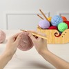 Bamboo Knitting Bowls for Yarn, Oval Crochet Yarn Holder with