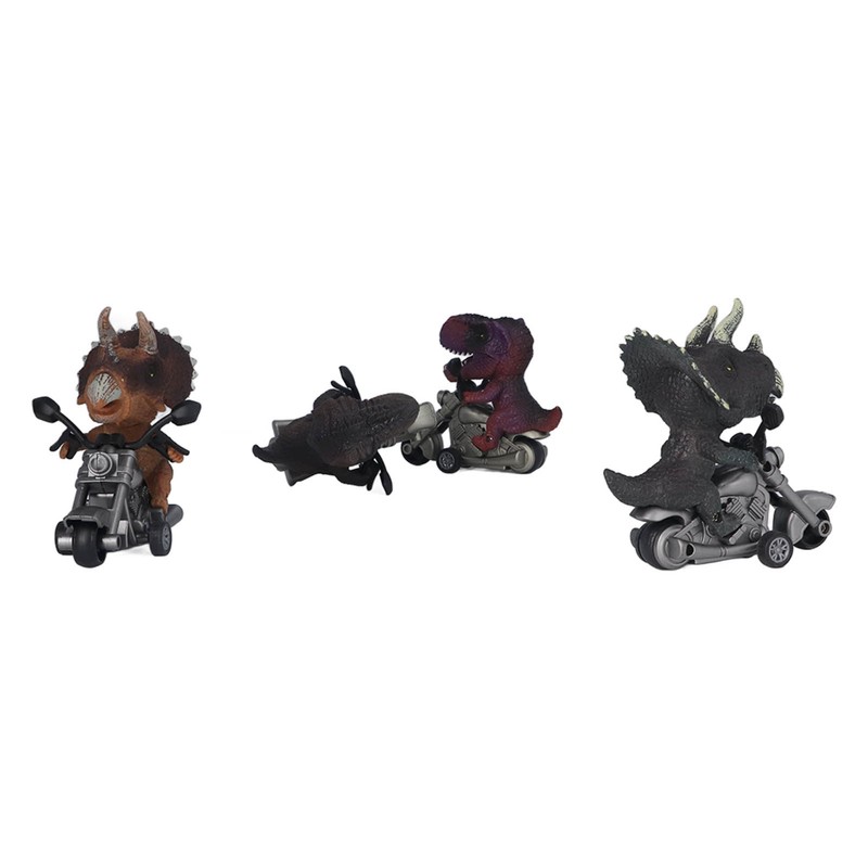 4Pcs Dinosaur Motorbike Toy Motorcycle PVC Pull Car Home Decoration