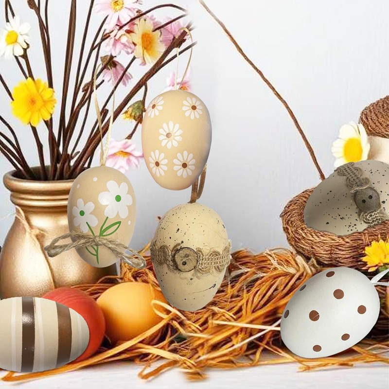 Easter Eggs Decorations, Onlvmyur 12 Pieces Easter Eggs for Hanging