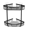 Gricol Corner Shower Basket, No Drilling Required, Aluminium with Hooks,