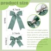JOYFUNFABU 3Pcs Green White Gingham Hair Bow with Long Tail