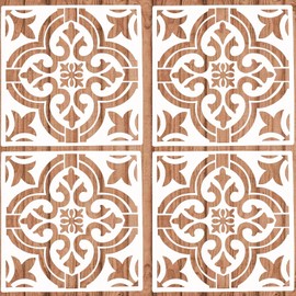 4 Pieces Reusable Tile Stencil 12 x 12 Inches - Mandala Style | Wall Templates for DIY Home Decor