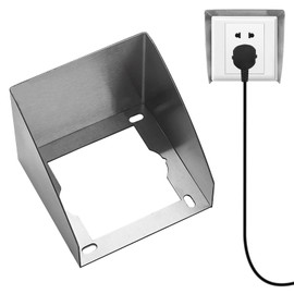 Socket Rain Cover Stainless Steel Socket Protection Stainless Steel Outdoor Socket Waterproof Socket Protection Outdoor Waterproof Stainless Steel Rain Cover Outdoor Socket for Bathroom, Toilet,