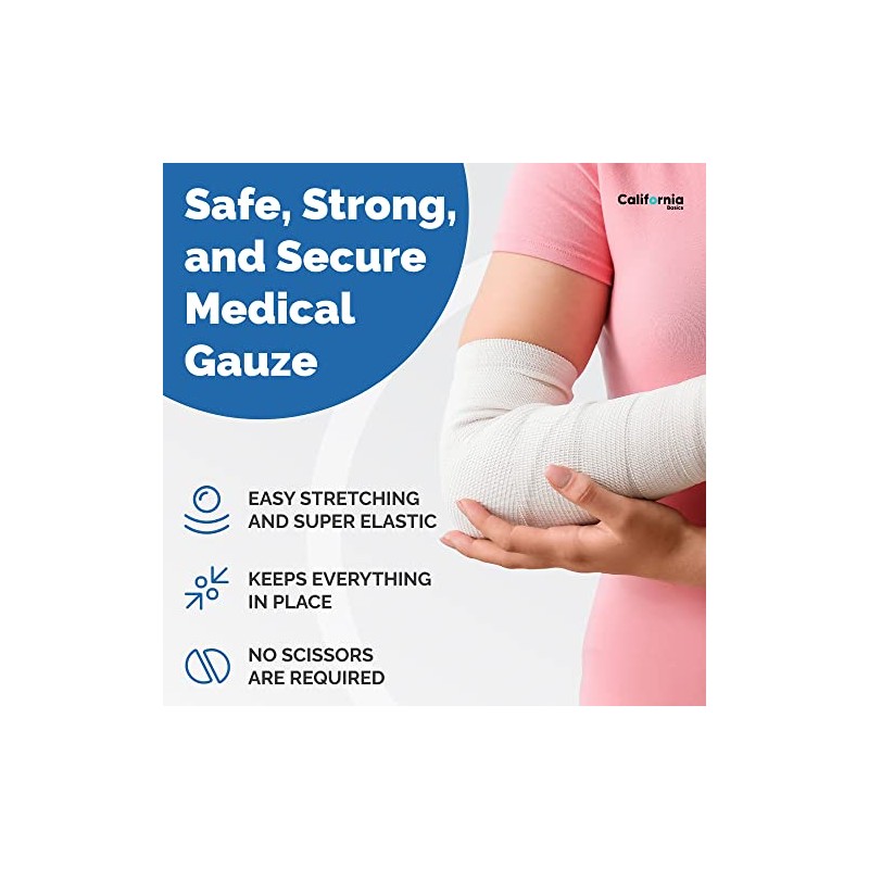 Gauze Bandage Roll with Tape - Rolled Gauze Wrap -