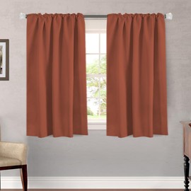 H.VERSAILTEX Blackout Curtains Thermal Insulated Window Treatment Panels Room Darkening Blackout Drapes for Living Room Back Tab/Rod Pocket Bedroom Draperies, 52 x 54 Inch, Orange, 2 Panels