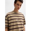 HUGO Wide Stripe Center Logo T-Shirt, Dunes Stripe, M