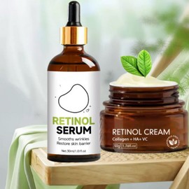 Retinol Cream 2.5%&Retinol Essence ，Collagen Anti-Aging Retinol Cream Containing Hyaluronic Acid,Reduces Wrinkles, Fine Lines & Age Spots – Skin Regenerating Moisturizer for Women & Men