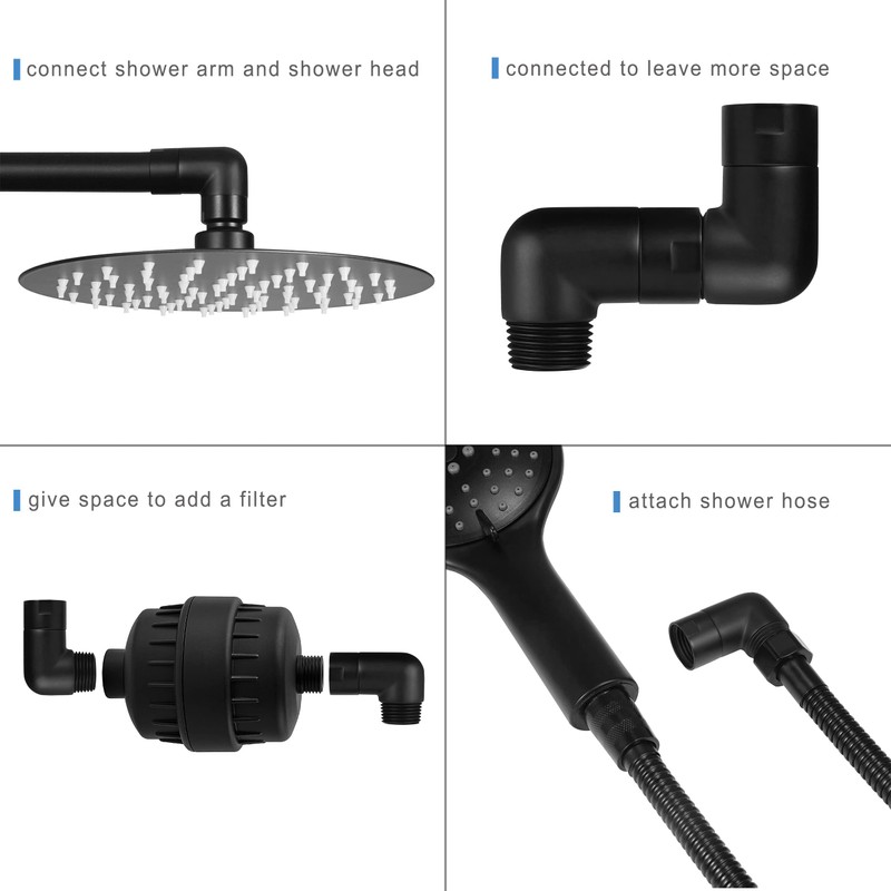 Solid Brass 90 Degree Shower Elbow Adapter for Shower Head,