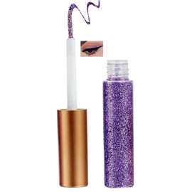 Purple Glitter Liquid Eyeliner – Waterproof Long-Lasting Shimmer Eye Liner with Precision Brush Tip, Sparkling Colorful Glitter for Vibrant Eye Makeup