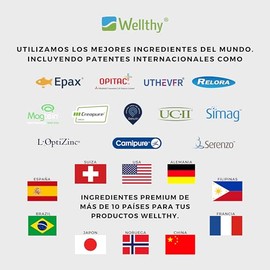 Wellthy Colágeno y Resveratrol 300 caps. 1300mg por Porción, 600mg de Colageno, Cápsulas Veganas, Gluten Free, Sugar Free.