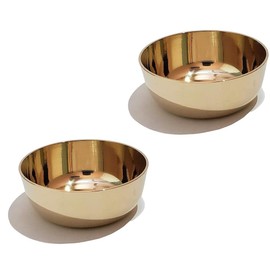 Utensils Masters Kansa/Bronze Solid Bowl - 150 Ml, 2 Piece, Gold