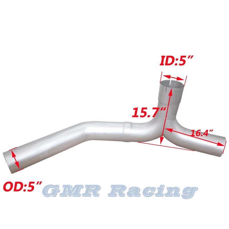 GMR Racing Aluminized 5" ID/OD Exhaust Y-Pipe Heavy Duty Peterbilt