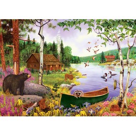 Cobble Hill Puzzle Company Ltd. 35 Piece Jigsaw Puzzle Bear Lake-Perfect for Both Older & Younger Puzzlers-Ideal for Travel-Delightful Gift Idea, Various