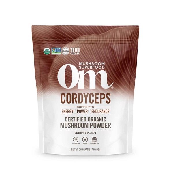 Om Organic Mushroom Superfood Powder, Cordyceps, 100 Servings, Energy and Endurance Support Supplement, 7.05 Ounce (Pack of 1)