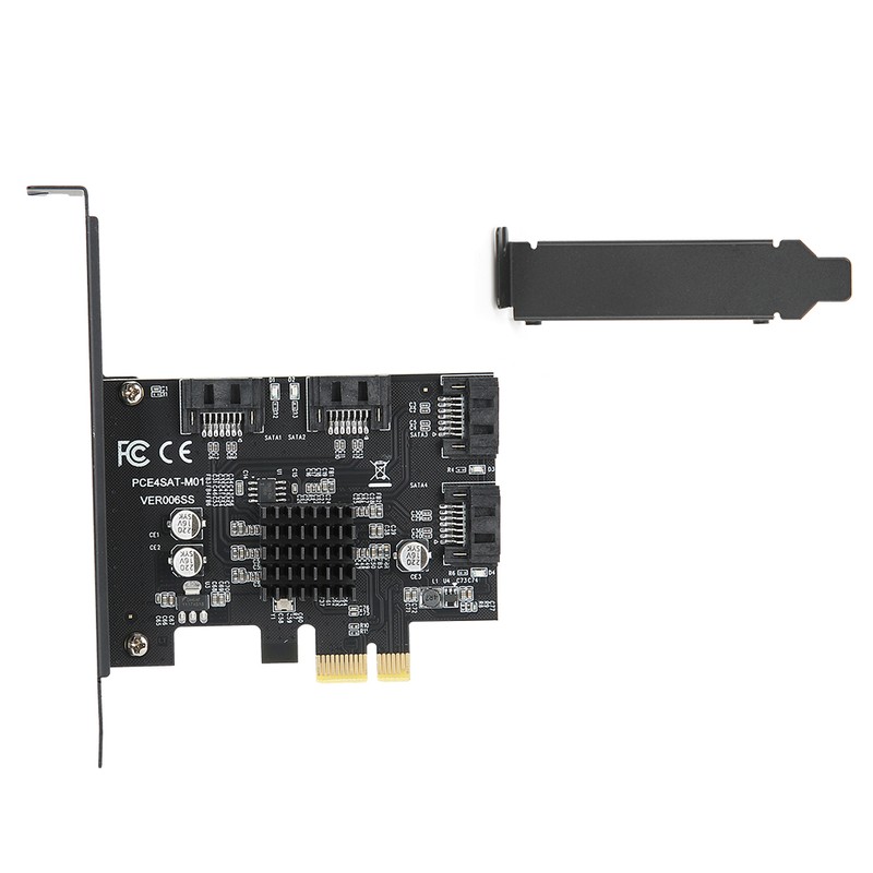 SATA3.0 to PCI E Expansion Card Black ABS 4 Port