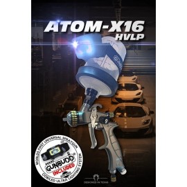 Atom X16 Mini HVLP Professional Paint Gun for Clearcoat Primer WITH FREE Gunbudd - 1.0