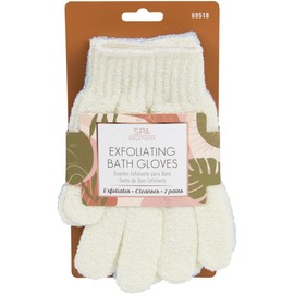 Guantes exfoliantes de baño CALA – 2 pares azul y crema