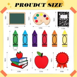 Fuutreo 36 Pcs Back to School Cutouts Large Size Classroom Bulletin Board Decoration Set Crayons Pencils Big Cutouts First Day of Classroom Wall Decor Party Supplies for Teachers DIY(Fresh Style)