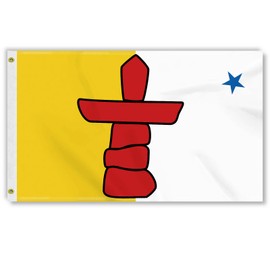 3×5 FT Nunavut Flag, Large 100D Canada Inuit Province Outdoor Banner,Doube Side Printing Decor for Patio Garden with Brass Gromment