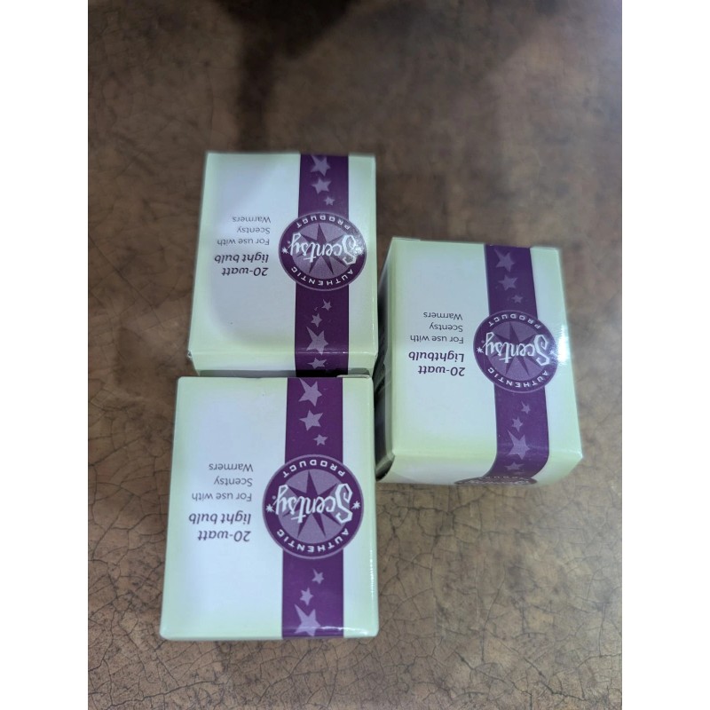 SCENTSY Brand 3 Pack Replacement Light Bulbs 20 Watt, New