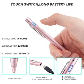 Stylus Pen for HP Envy X360 Touchscreen Laptop Pencil,Rsepvwy Active Stylus Digital Pencil with 1.5mm Ultra Fine Tip Stylus for HP Envy X360 Pen,Pink