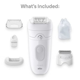 Braun Silk-Epil 5 Epilator Wet And Dry Grey + 4 Extras