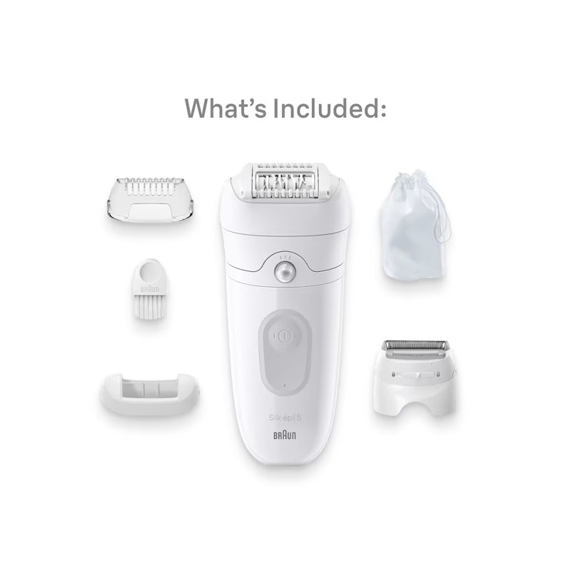 Braun Silk-Epil 5 Epilator Wet And Dry Grey + 4