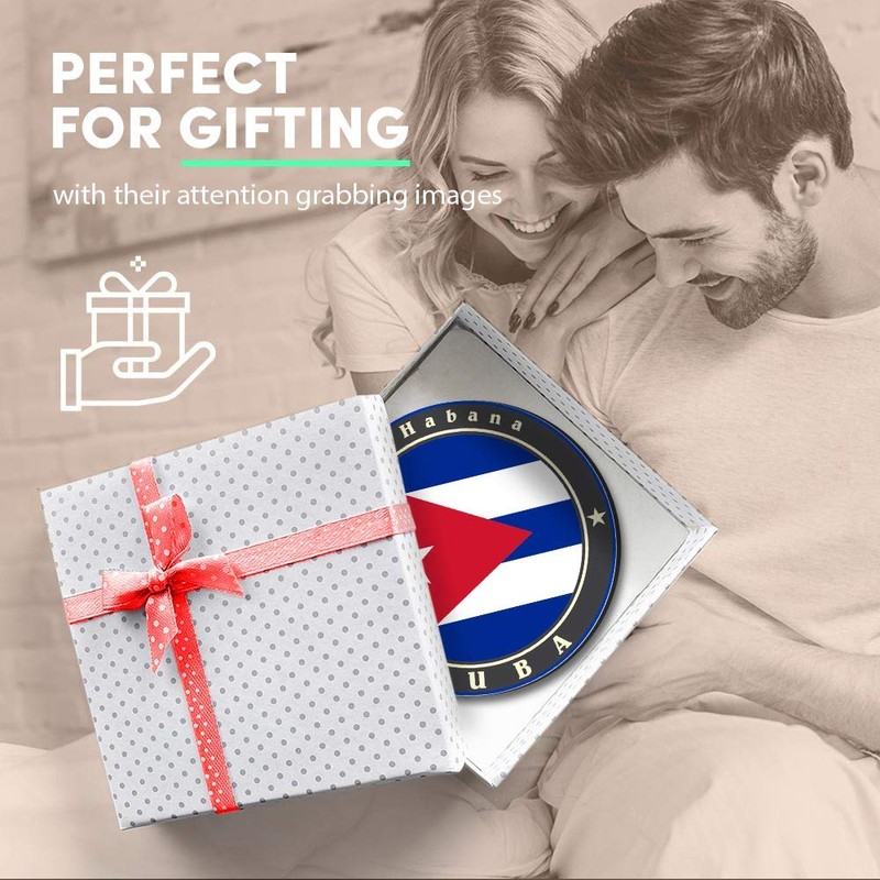 1 x Round MDF Magnet - Cuba Flag La Habana