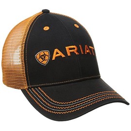 ARIAT Men's Black Orange Mesh Hat, One Size
