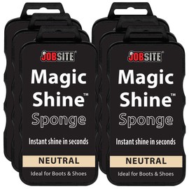 JobSite Instant Express Leather Boot & Shoe Shine Sponge - Neutral - 6 Pack