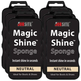JobSite Instant Express Leather Boot & Shoe Shine Sponge - Neutral - 6 Pack
