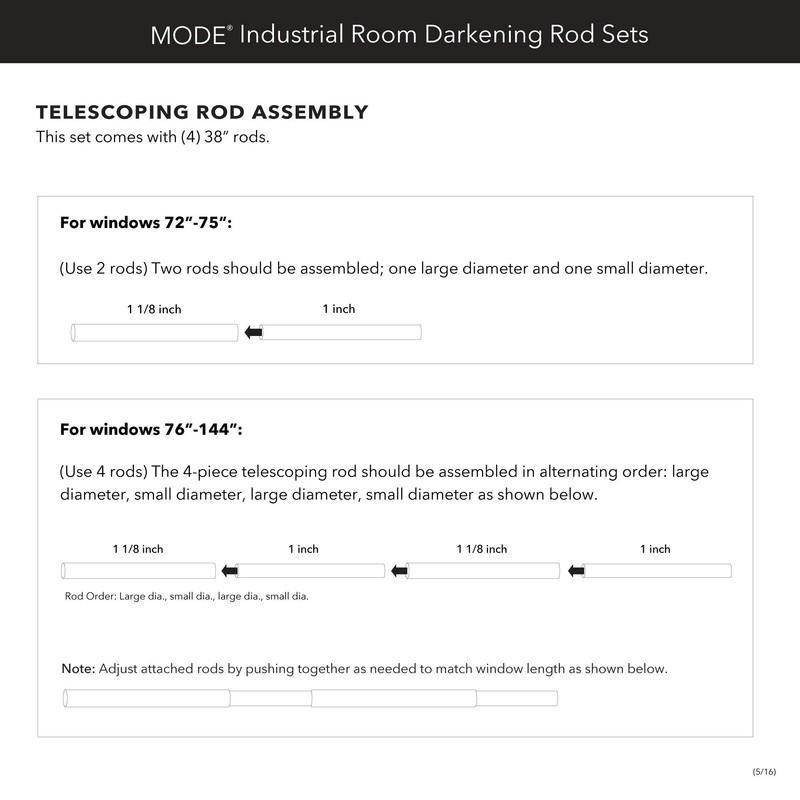 MODE Industrial Room Darkening Collection 1 1/8" Diameter Industrial Curtain