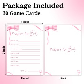 ZSHFMY Pink Bow Baby Shower Games Cards, Funny Baby Shower Games Party Activities Supplies for 30 Guest, Baby Shower Games for Girl - Prayers for Baby -p11