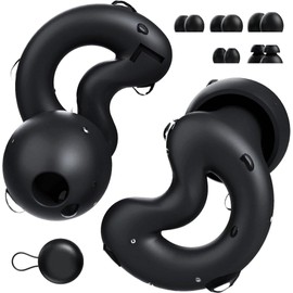 RelaxCharm Ear Plugs for Sleeping Noise Cancelling Up to NRR40dB-Ultra Soft, Reusable Silicone Ear Plugs for Sleep Snoring Blocking, Side Sleepers-10 Ear Tips in XS/S/M/L/Double Layer Carbon Black