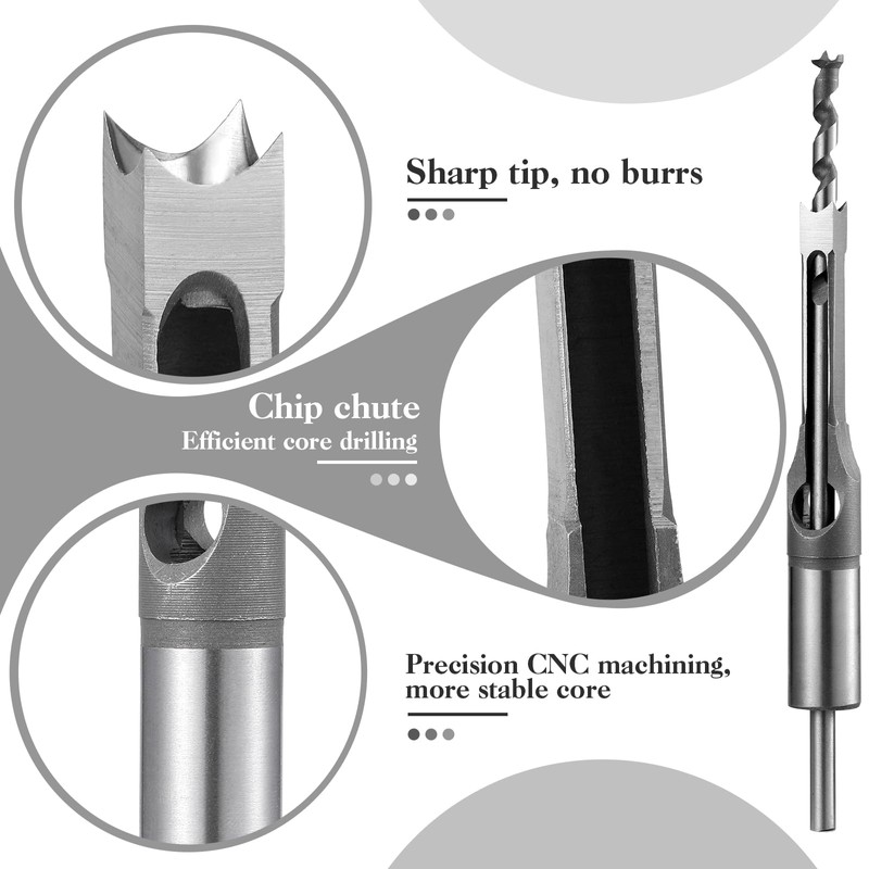 Gisafai Square Hole Drill Bit Adapter and Square Hole Drill