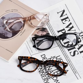 OPTOFENDY Reading Glasses for Women Square Blue Light Blocking Readers Anti Eyestrain,Computer Eye Glasses Champagne 2.5x