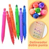 Remate - Set 24 Delineadores Doble Punta Sello Figuras Colores