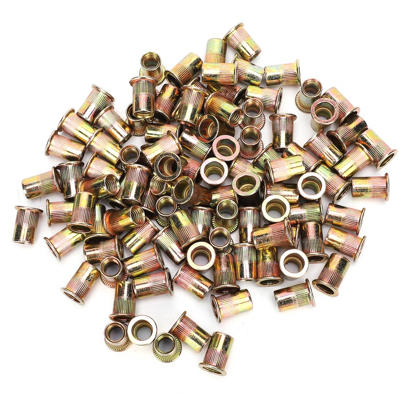 100Pcs Rivet Insert Nut M10 Carbon Steel Color Plated Zinc