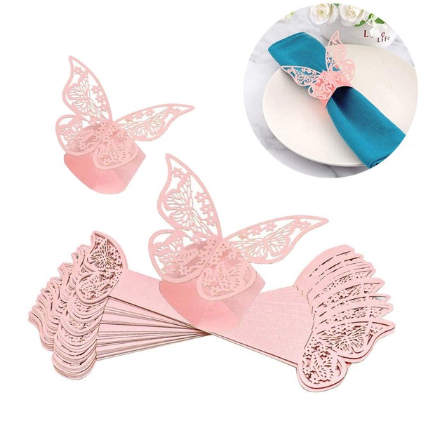 sylbx Pack of 50 Butterfly Napkin Rings Napkin Rings Set