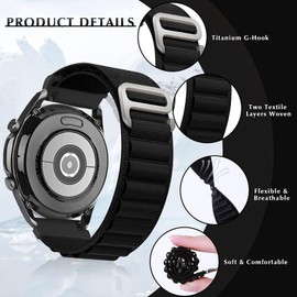 ALSMGGBPAF 20mm 22mm Nylon Watch Band for Men and Women, Quick Release；Sport Alpine loop Straps Adjustable Breathable Replacement Bands