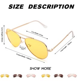 Pro Acme Classic Polarized Aviator Sunglasses for Women Men - UV 400 Protection 57MM(Gold/Yellow Night-vision)