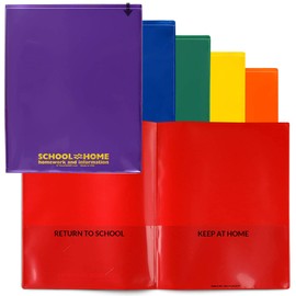 StoreSMART® School/Home Folders - 6-Pack - 6 Colors! - Letter-Size Twin Pocket - Durable, Archival Plastic - SH900PCP6ENG